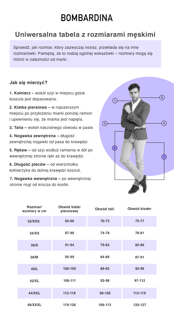 Size Guide - Męski