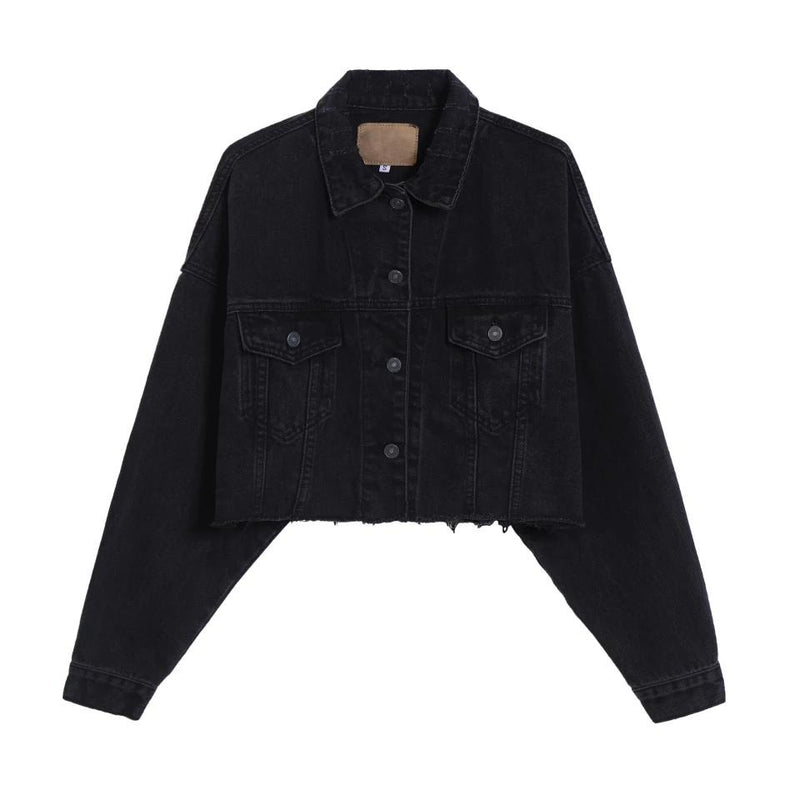 Damska kurtka jeansowa o krótkim kroju-Bombardina.pl
