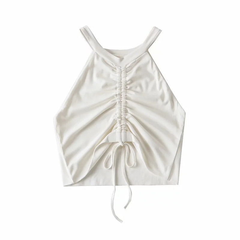 Tank top damski ze ściągaczem-Bombardina.pl