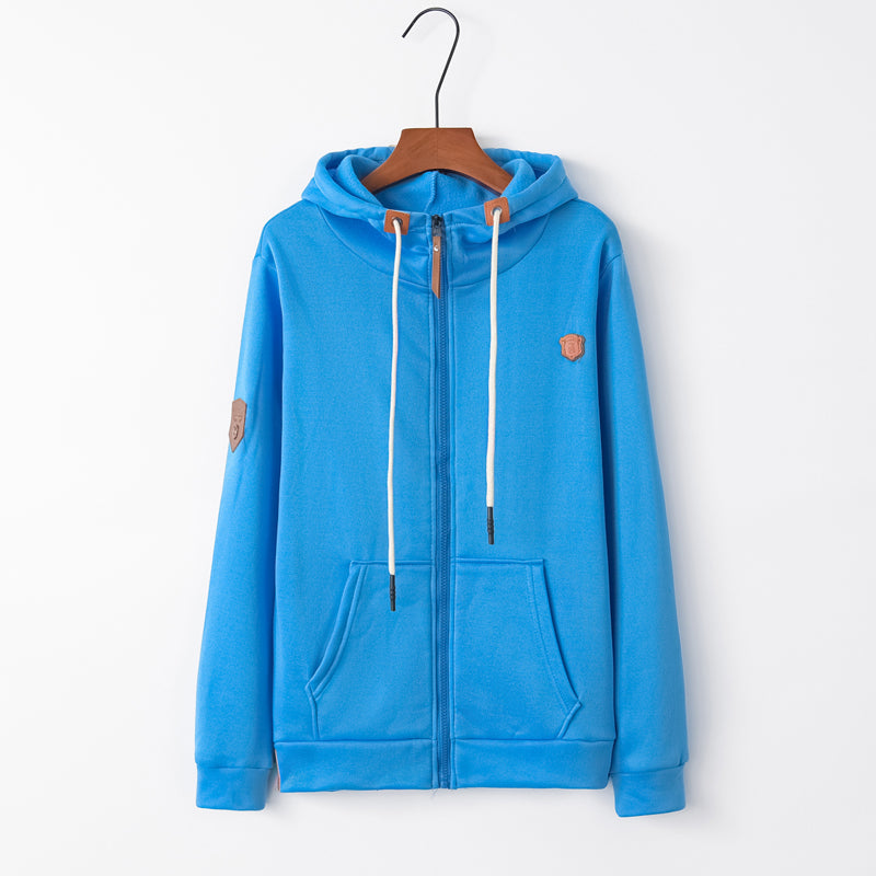 Rozpinana bluza damska z brązowymi elementami-Bombardina.pl