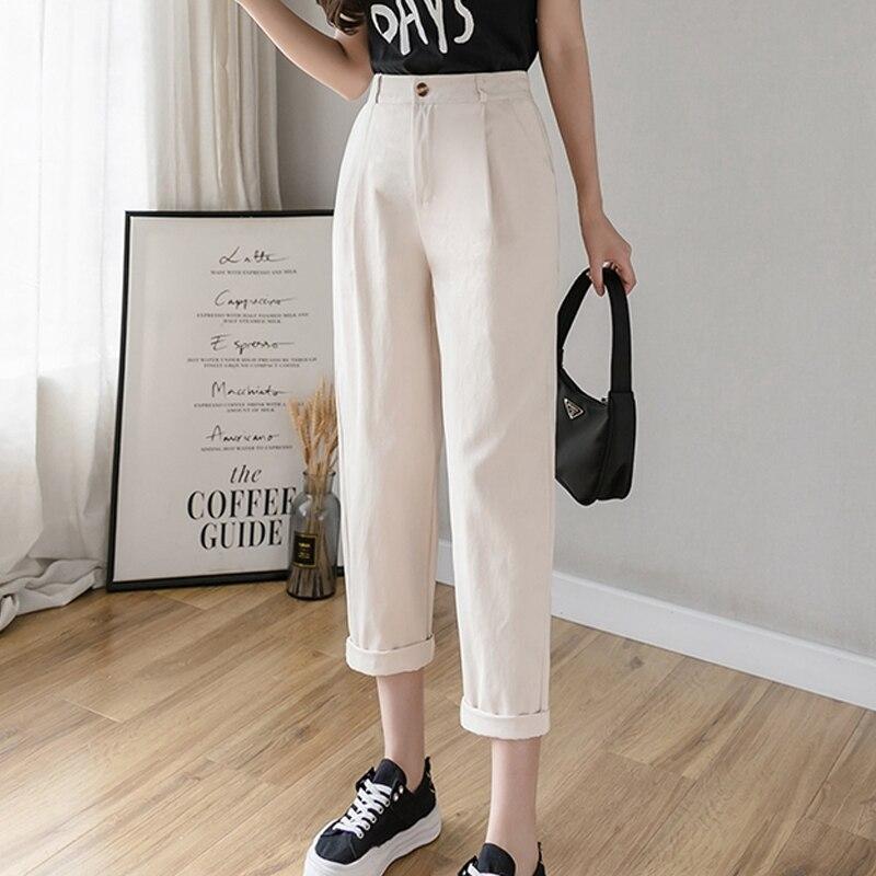 Chinosy damskie o luźnym kroju-Bombardina.pl