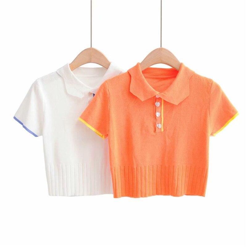 Damska koszulka polo z ozdobnym kołnierzem-Bombardina.pl