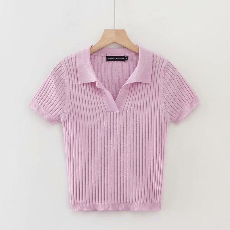 Damska koszulka polo o krótkim kroju-Bombardina.pl