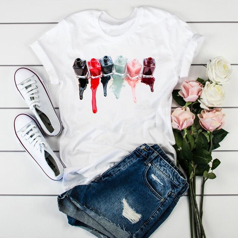 Koszulka T-shirt damska z kolorowym nadrukiem-Bombardina.pl