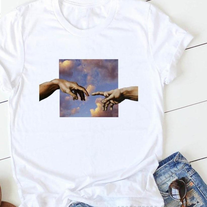 Koszulka T-shirt damska z motywem dłoni-Bombardina.pl