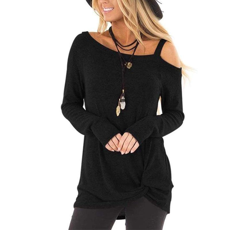 Koszulka z długim rękawem damska z wycięciem-Bombardina.pl