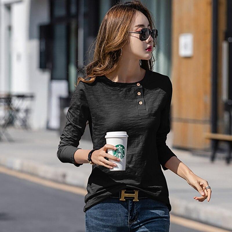 Koszulka z długim rękawem damska z guzikami-Bombardina.pl