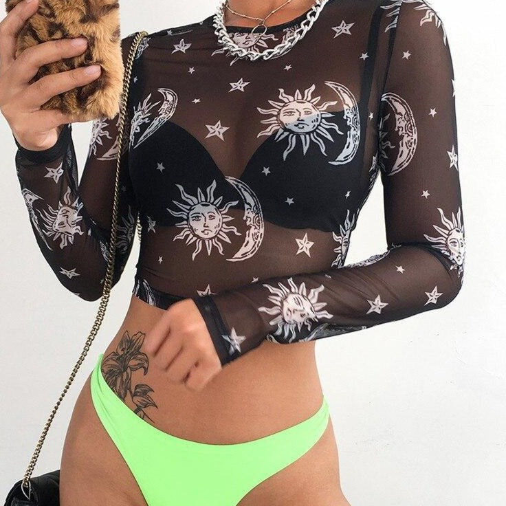 Koszulka z długim rękawem damska prześwitująca-Bombardina.pl