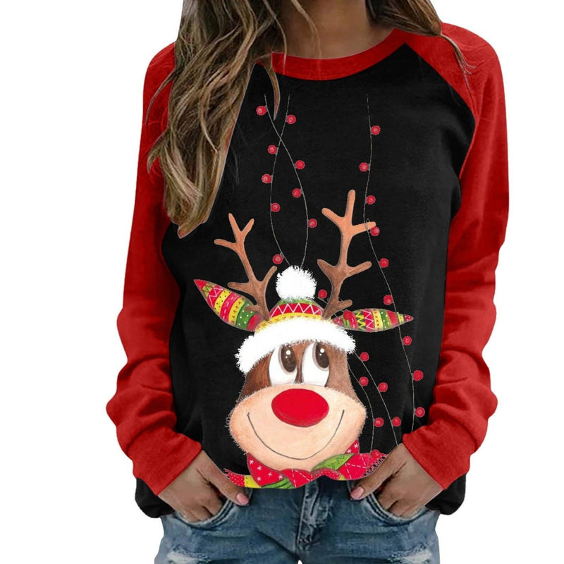 Koszulka z długim rękawem damska z reniferem-Bombardina.pl