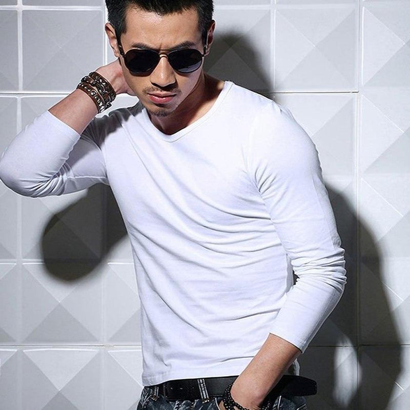 Koszulka z długim rękawem męska jednokolorowa-Bombardina.pl