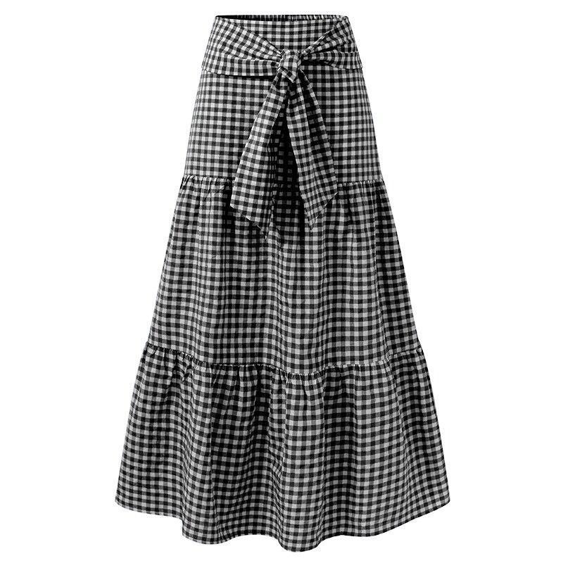 Spódnica maxi w kratę-Bombardina.pl