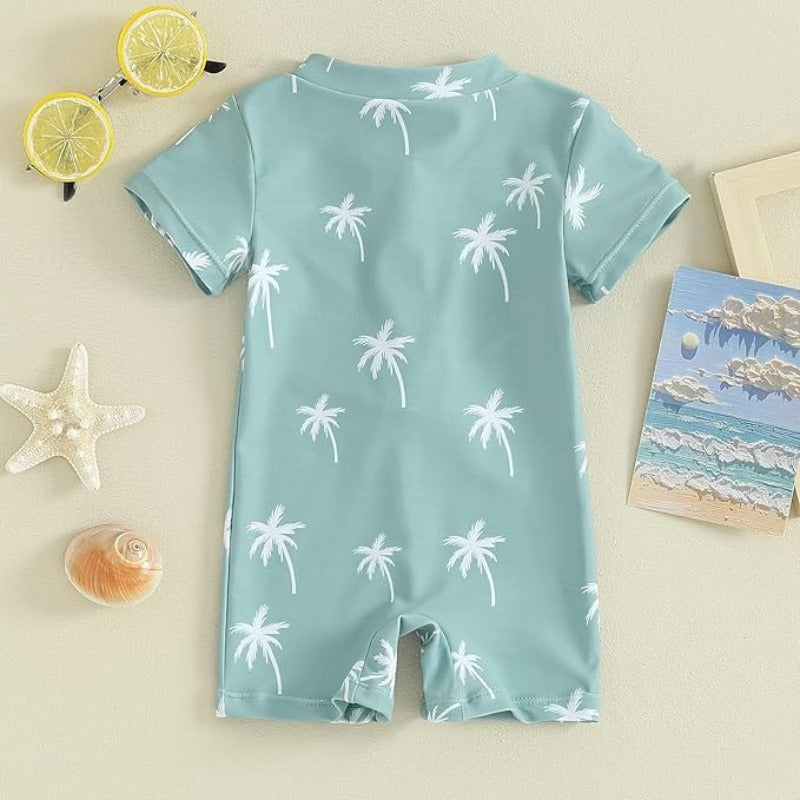 Jednoczęściowy kostium kąpielowy dla chłopca w palmy