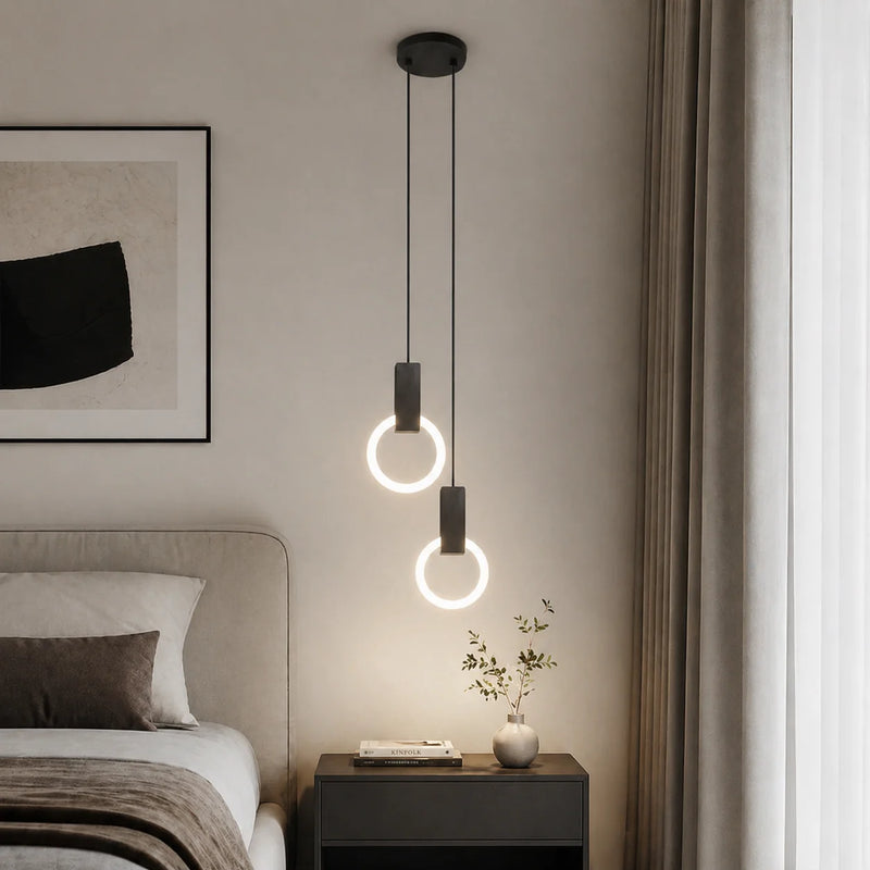 Nowoczesna lampa wisząca LED z pierścieniami