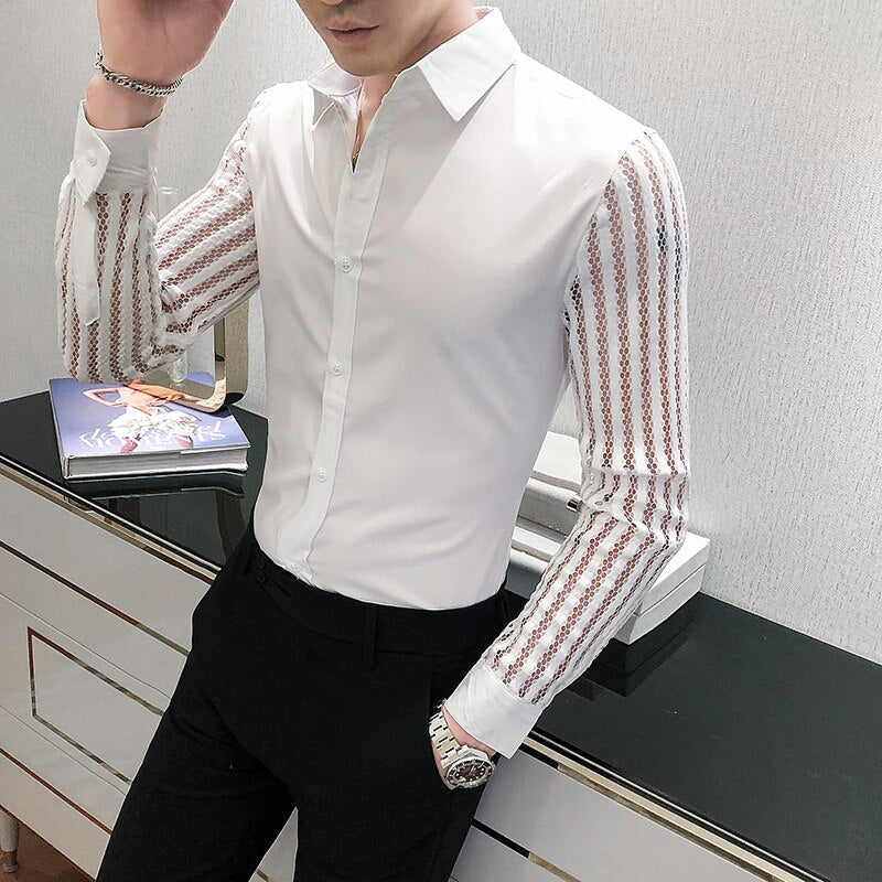 Koszula męska z ozdobnymi rękawami