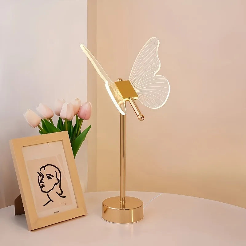 Lampa stołowa LED w kształcie motylka