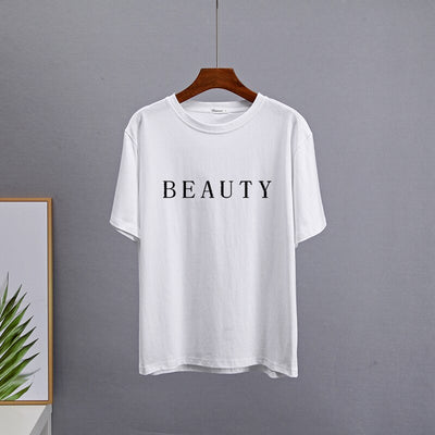 Damski T-shirt z napisem "BEAUTY"