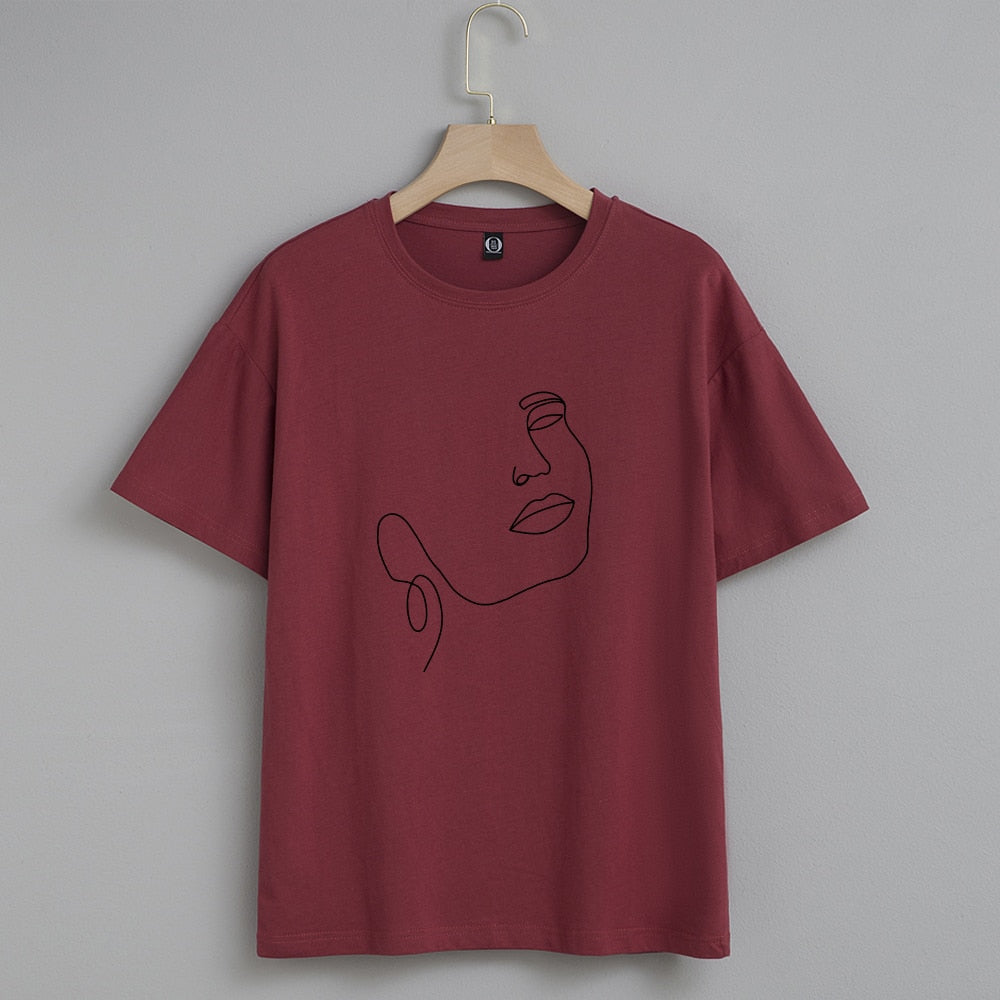 Damski T-shirt z minimalistycznym motywem