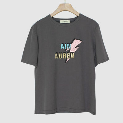 Koszulka T-shirt damska z kolorowym nadrukiem-Bombardina.pl